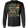 Legend Since July 2004 Vintage 18th Birthday Gifts T-Shirt & Hoodie | Teecentury.com