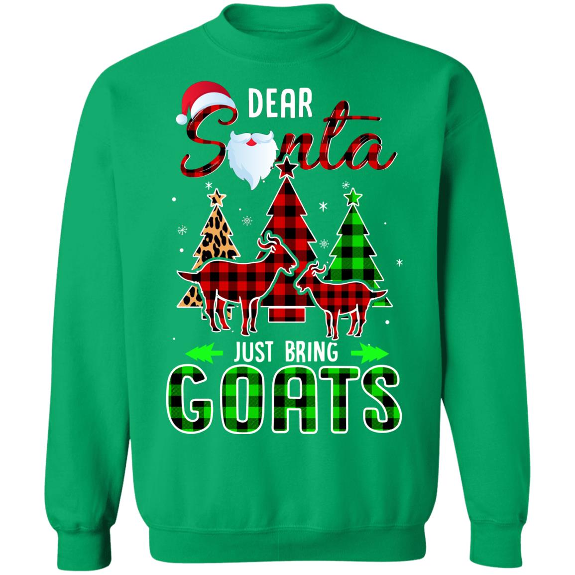 Dear Santa Just Bring Goats Christmas Gift Buffalo Plaid T-Shirt & Sweatshirt | Teecentury.com