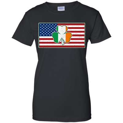 Shamrock Irish Ireland American USA Flag Gift T-Shirt & Hoodie | Teecentury.com