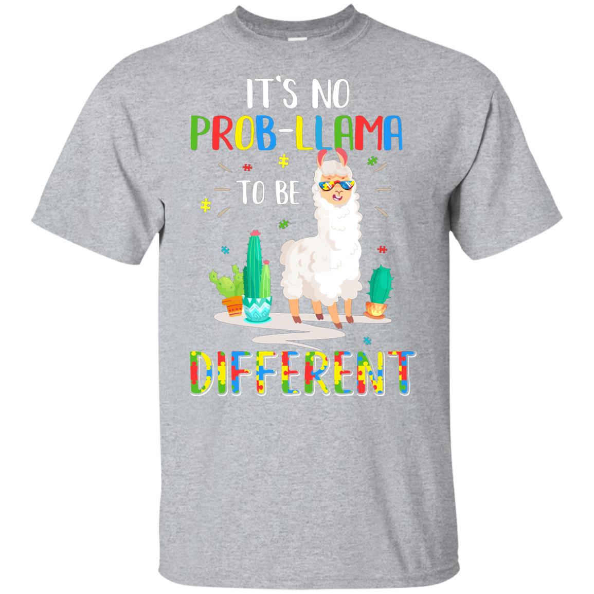 No Prob Llama To Be Different Llama Autism Awareness Gift Youth Youth Shirt | Teecentury.com