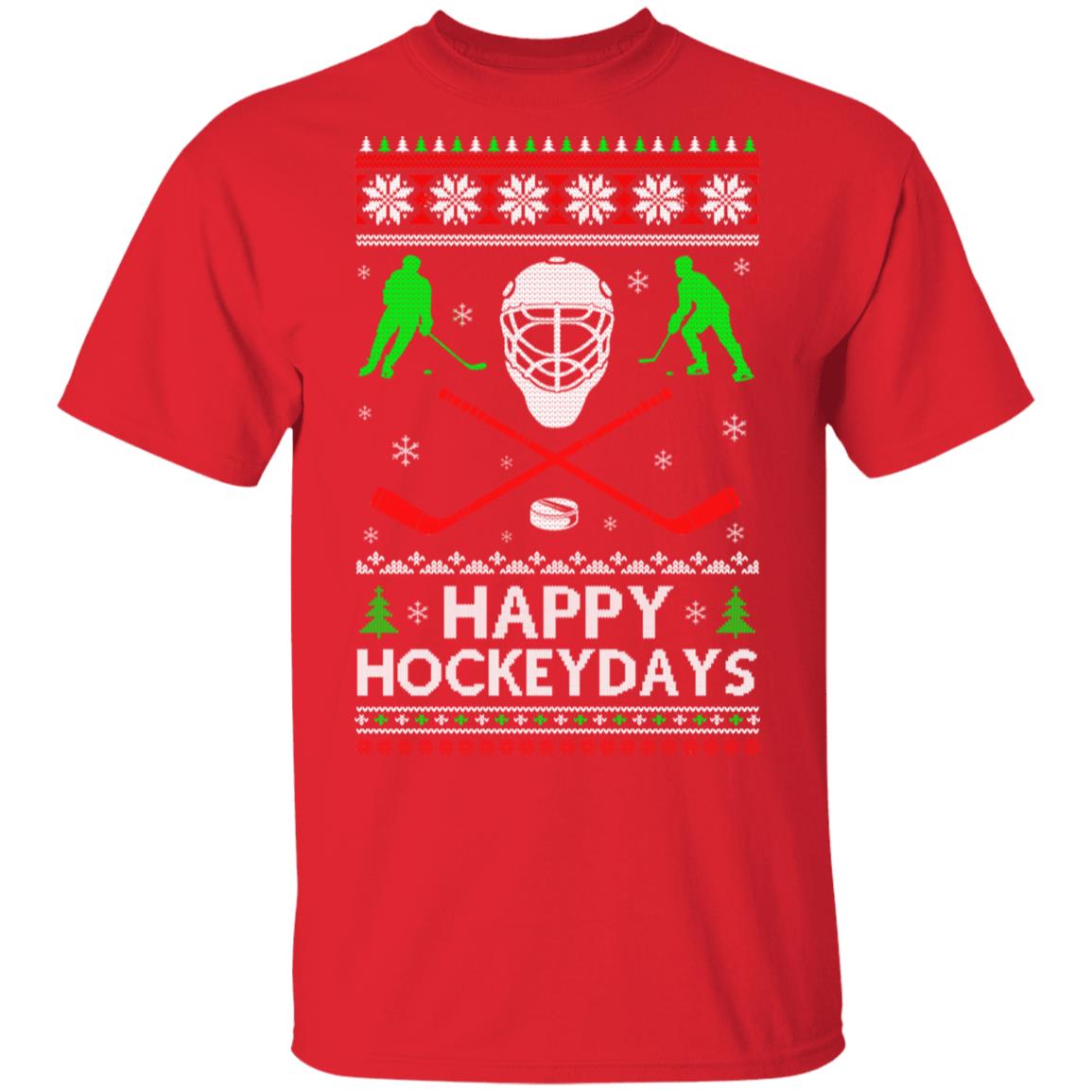 Happy Hockeydays Hockey Ugly Christmas Sweater Xmas Gift T-Shirt & Sweatshirt | Teecentury.com