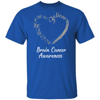 Butterfly Believe Brain Cancer Awareness Ribbon Gifts T-Shirt & Hoodie | Teecentury.com