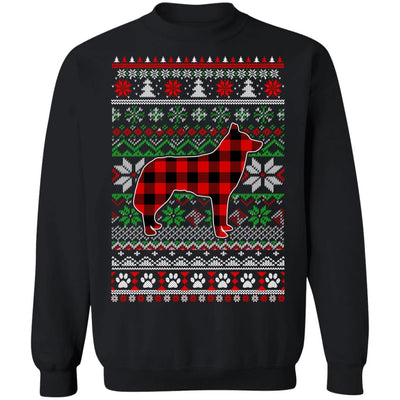 Siberian Husky Red Plaid Ugly Christmas Sweater Gifts T-Shirt & Sweatshirt | Teecentury.com