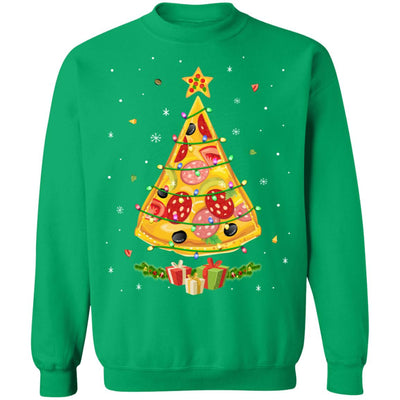 Pizza Christmas Pizza Slice Funny Christmas Tree T-Shirt & Sweatshirt | Teecentury.com