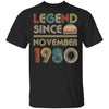 Legend Since November 1980 Vintage 42th Birthday Gifts T-Shirt & Hoodie | Teecentury.com