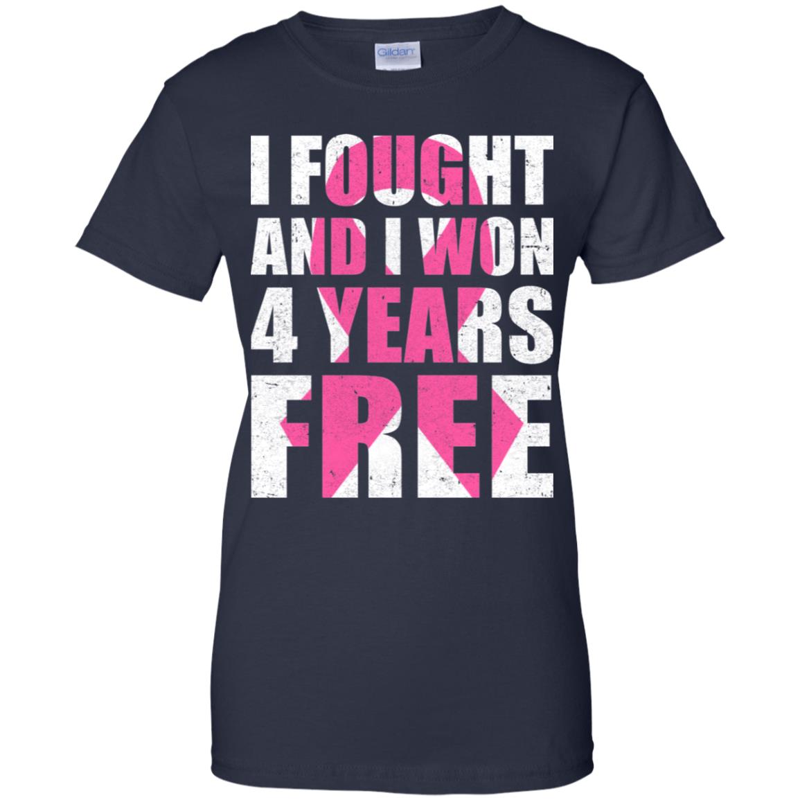I Fought An I Won 4 Years Free Fight Support Breast Cancer T-Shirt & Hoodie | Teecentury.com