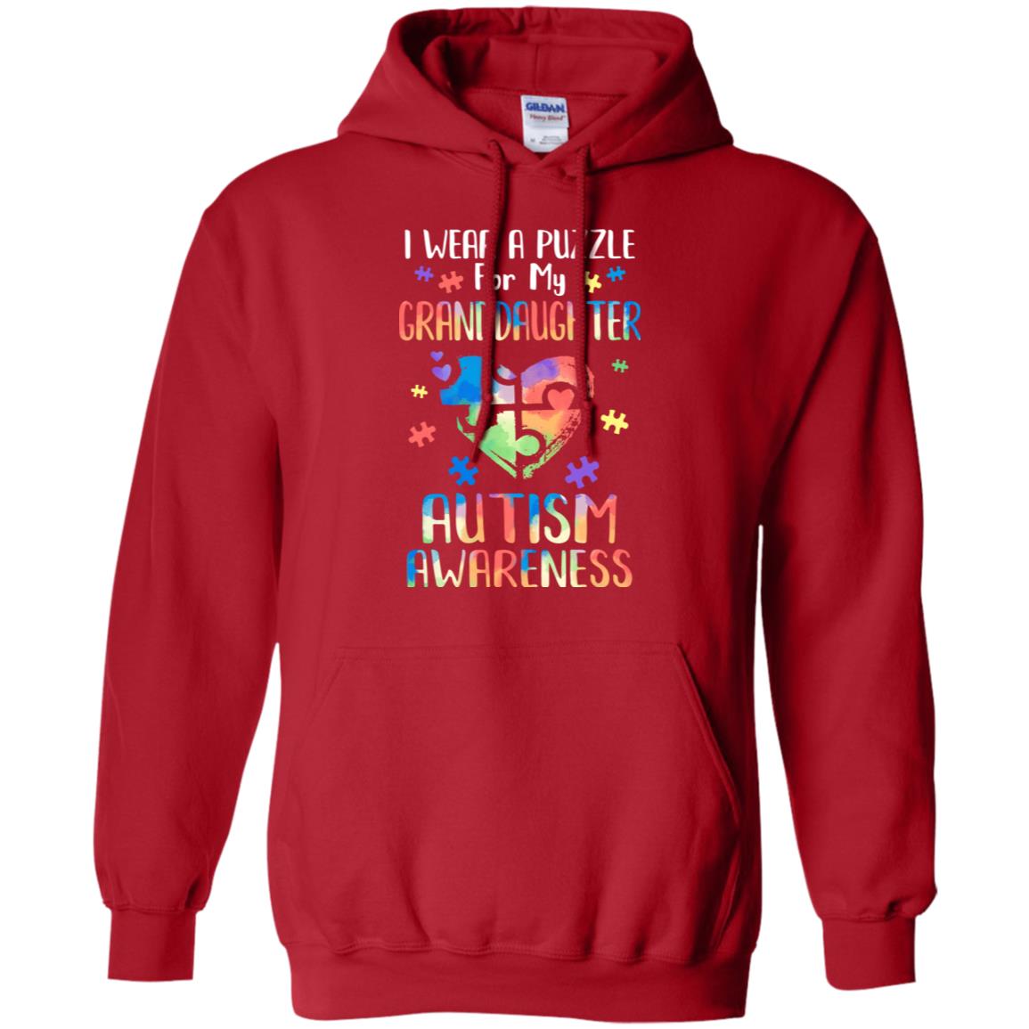 I Wear A Puzzle For My Granddaughter Autism Awareness T-Shirt & Hoodie | Teecentury.com