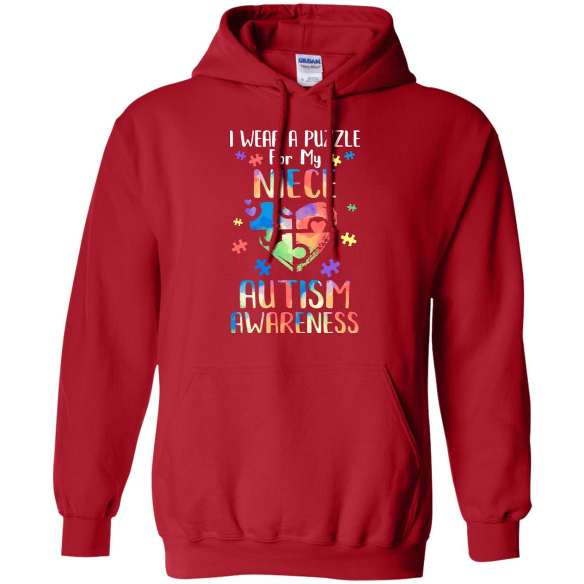 I Wear A Puzzle For My Niece Autism Awareness T-Shirt & Hoodie | Teecentury.com