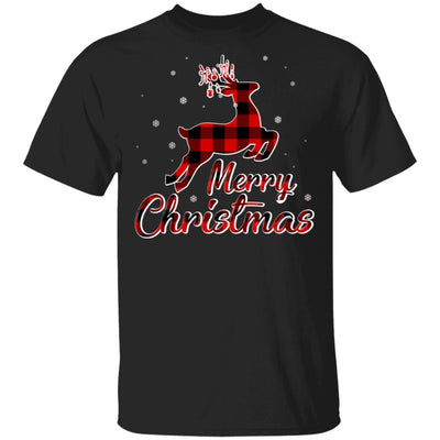 Merry Christmas Buffalo Plaid Xmas Reindeer Gift T-Shirt & Sweatshirt | Teecentury.com