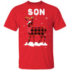 Son Deer Red Plaid Christmas Family Matching Pajamas T-Shirt & Sweatshirt | Teecentury.com