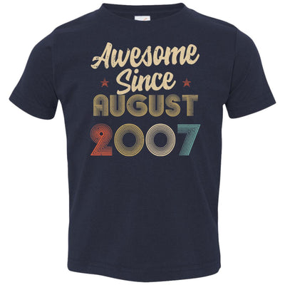 Awesome Since August 2007 Vintage 15th Birthday Gifts Youth Youth Shirt | Teecentury.com