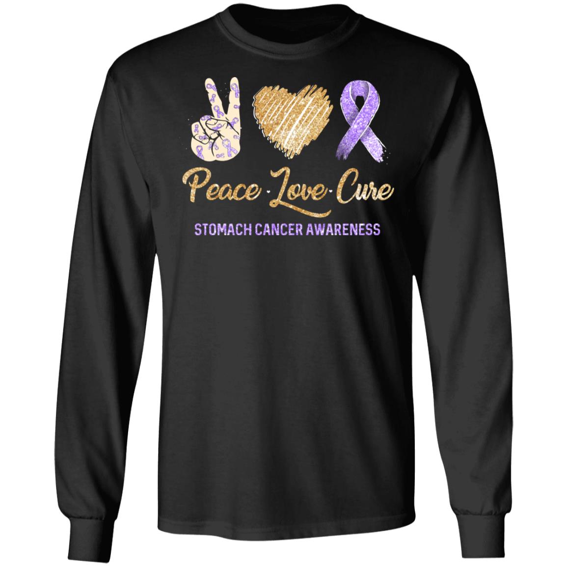 Peace Love Cure Stomach Cancer Awareness T-Shirt & Hoodie | Teecentury.com