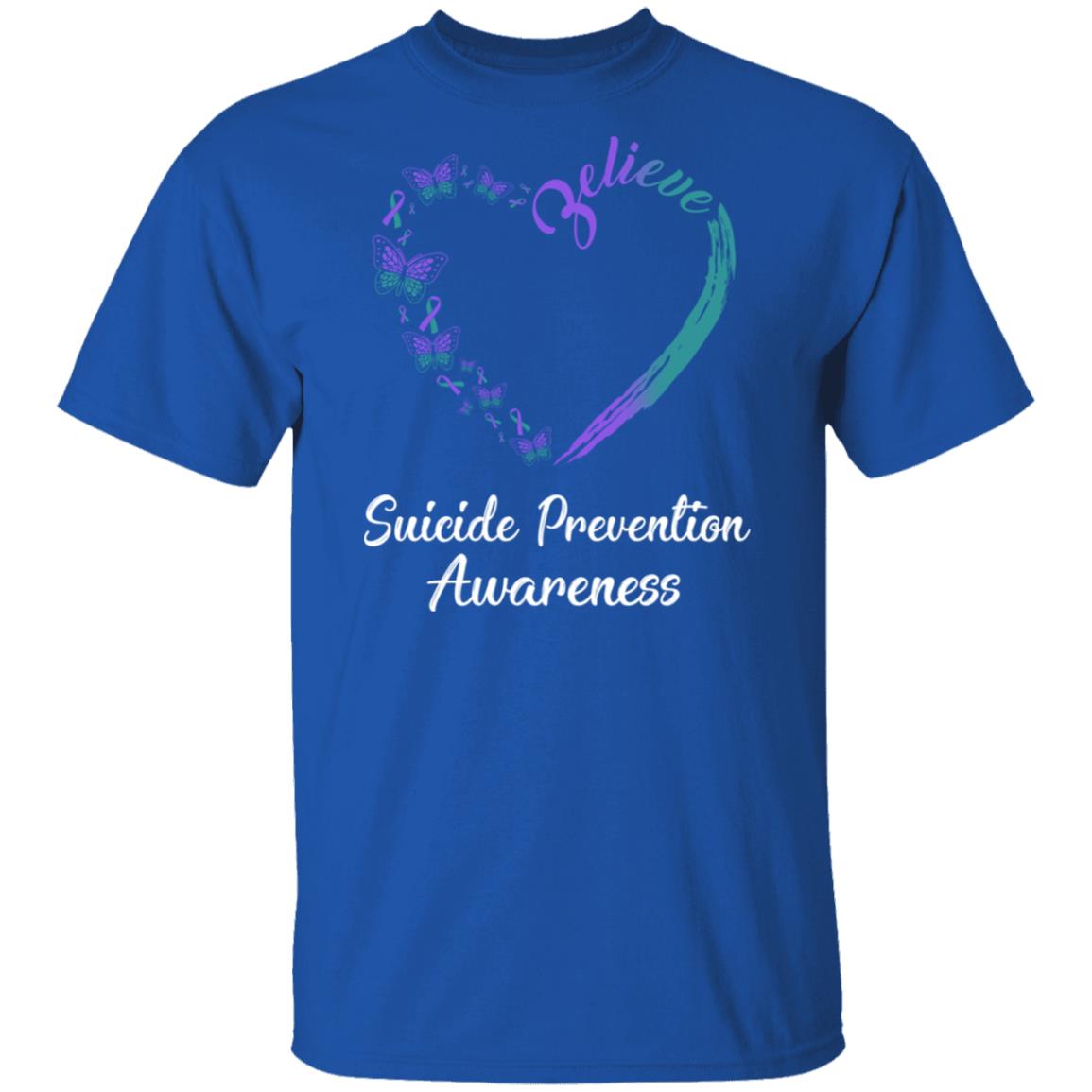Butterfly Believe Suicide Prevention Awareness Ribbon Gifts T-Shirt & Hoodie | Teecentury.com