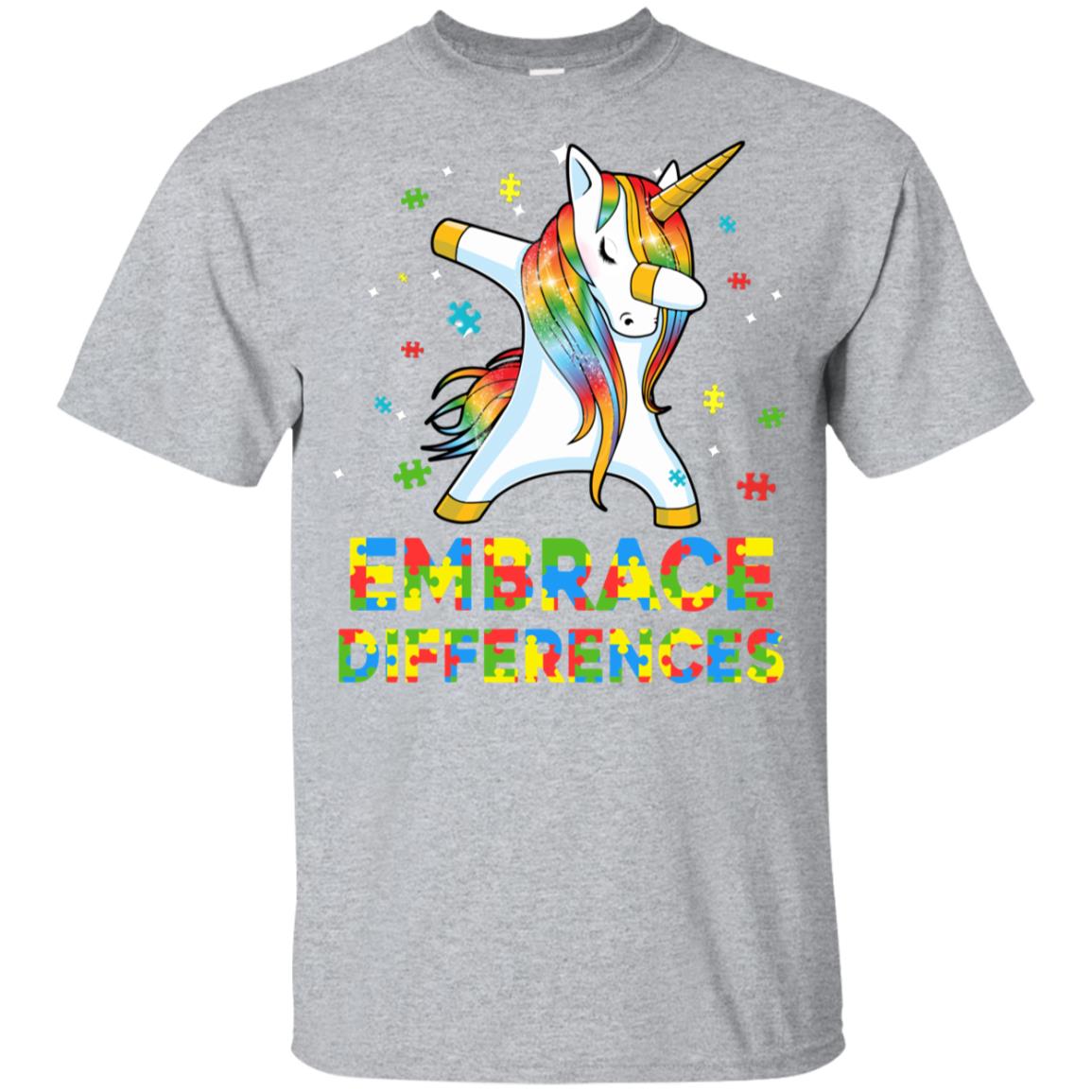 Dabbing Unicorn Autism Awareness Embrace Differences Youth Youth Shirt | Teecentury.com