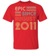 Epic Since August 2011 Vintage 11th Birthday Gifts Youth Youth Shirt | Teecentury.com