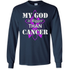 My God Is Bigger Than Cancer Violet Awareness Ribbon T-Shirt & Hoodie | Teecentury.com