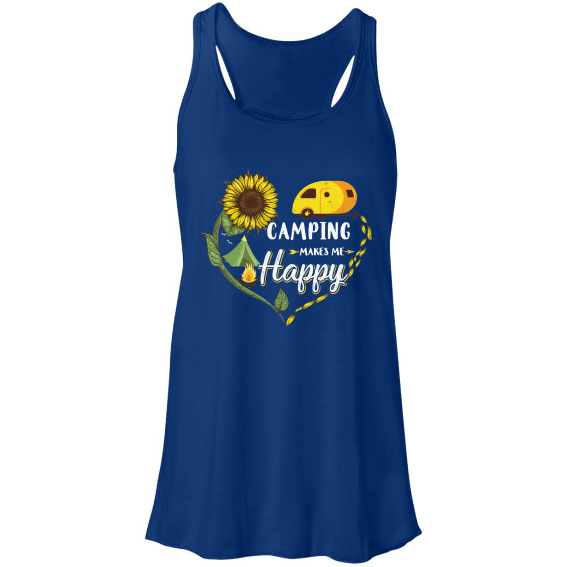 Camping Makes Me Happy Funny Sunflower Camping Lover T-Shirt & Hoodie | Teecentury.com