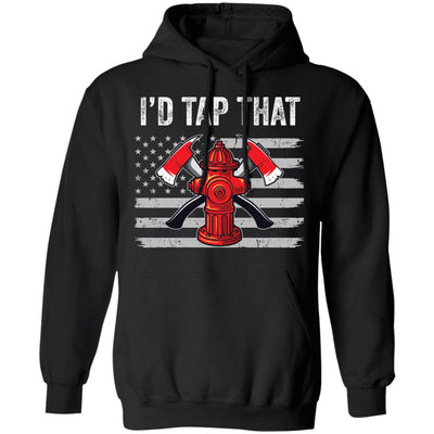I'd Tap That Firefighter Hydrant US Flag Dad Gift T-Shirt & Hoodie | Teecentury.com