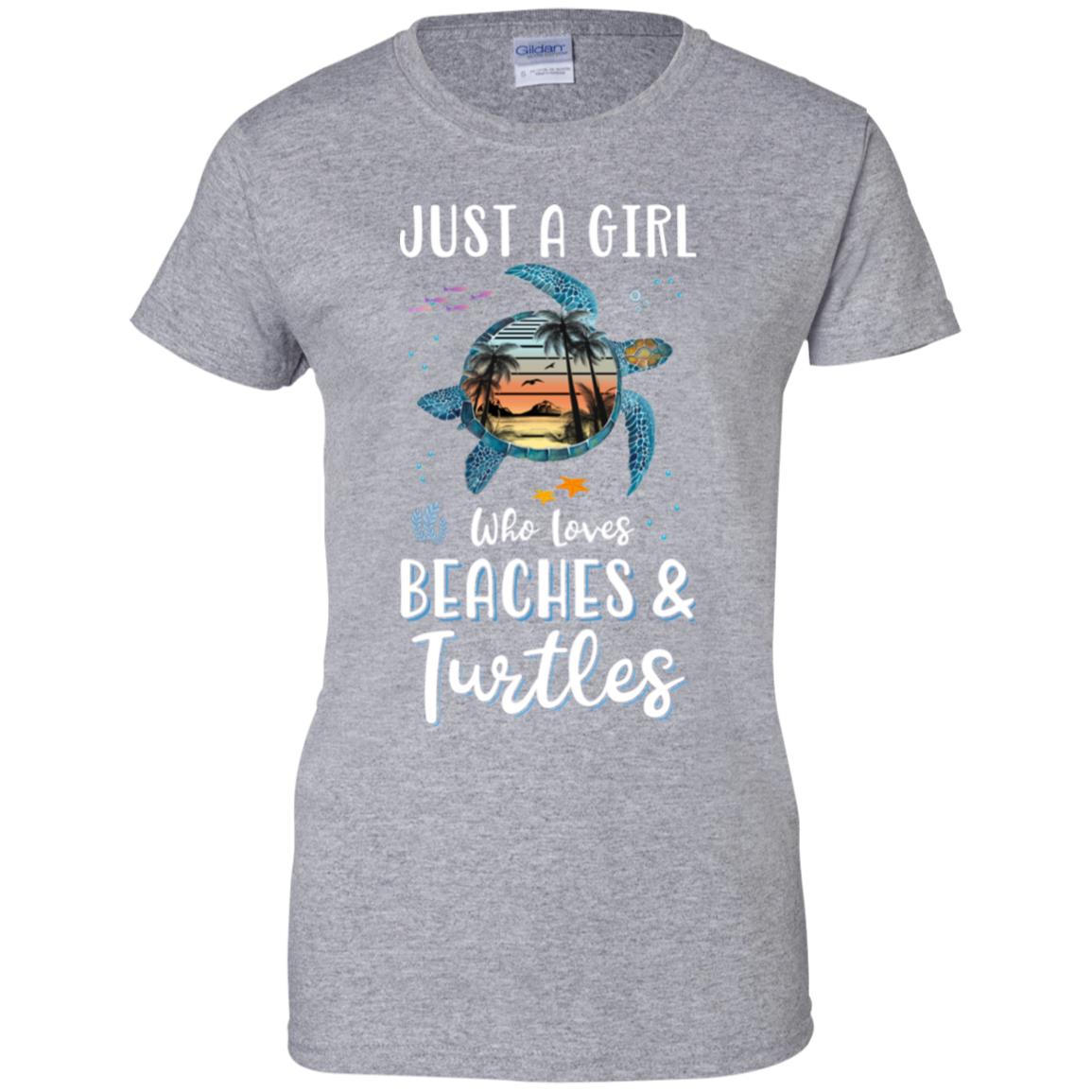 Just A Cute Girl Who Loves Turtles And Beaches T-Shirt & Tank Top | Teecentury.com