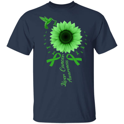 Hummingbird Sunflower Green Liver Cancer Awareness T-Shirt & Hoodie | Teecentury.com