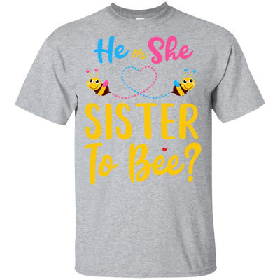 Gender Reveal Pink Or Blue What Will It Bee He Or She Sister Youth Youth Shirt | Teecentury.com