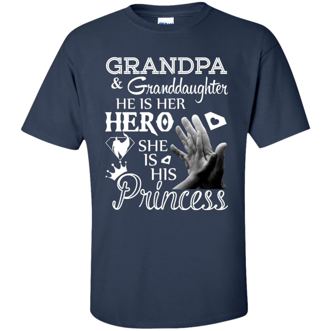 Grandpa & Granddaughter He Is Her Hero T-Shirt & Hoodie | Teecentury.com