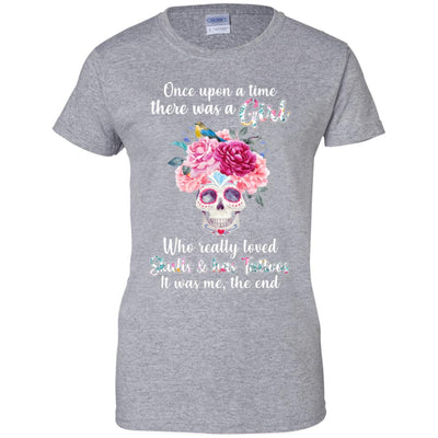 Once Upon A Time There Was A Girl Loved Skulls Tattoos T-Shirt & Tank Top | Teecentury.com