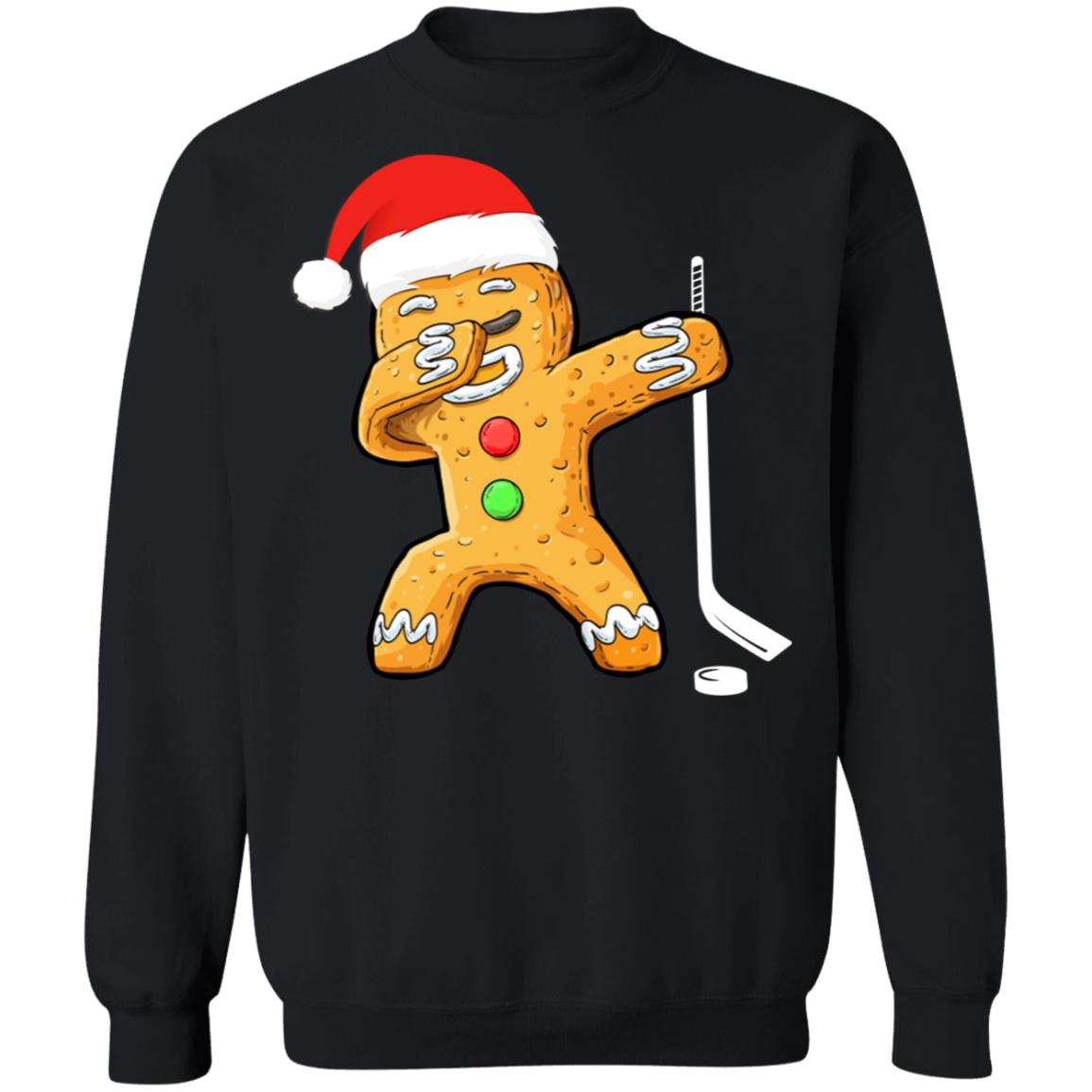 Dabbing Gingerbread Santa Hockey Christmas Pajama Gifts T-Shirt & Sweatshirt | Teecentury.com