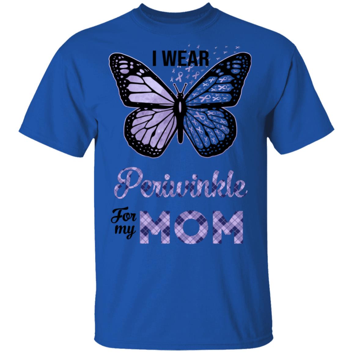 I Wear Periwinkle For My Mom Butterfly Stomach Cancer T-Shirt & Hoodie | Teecentury.com