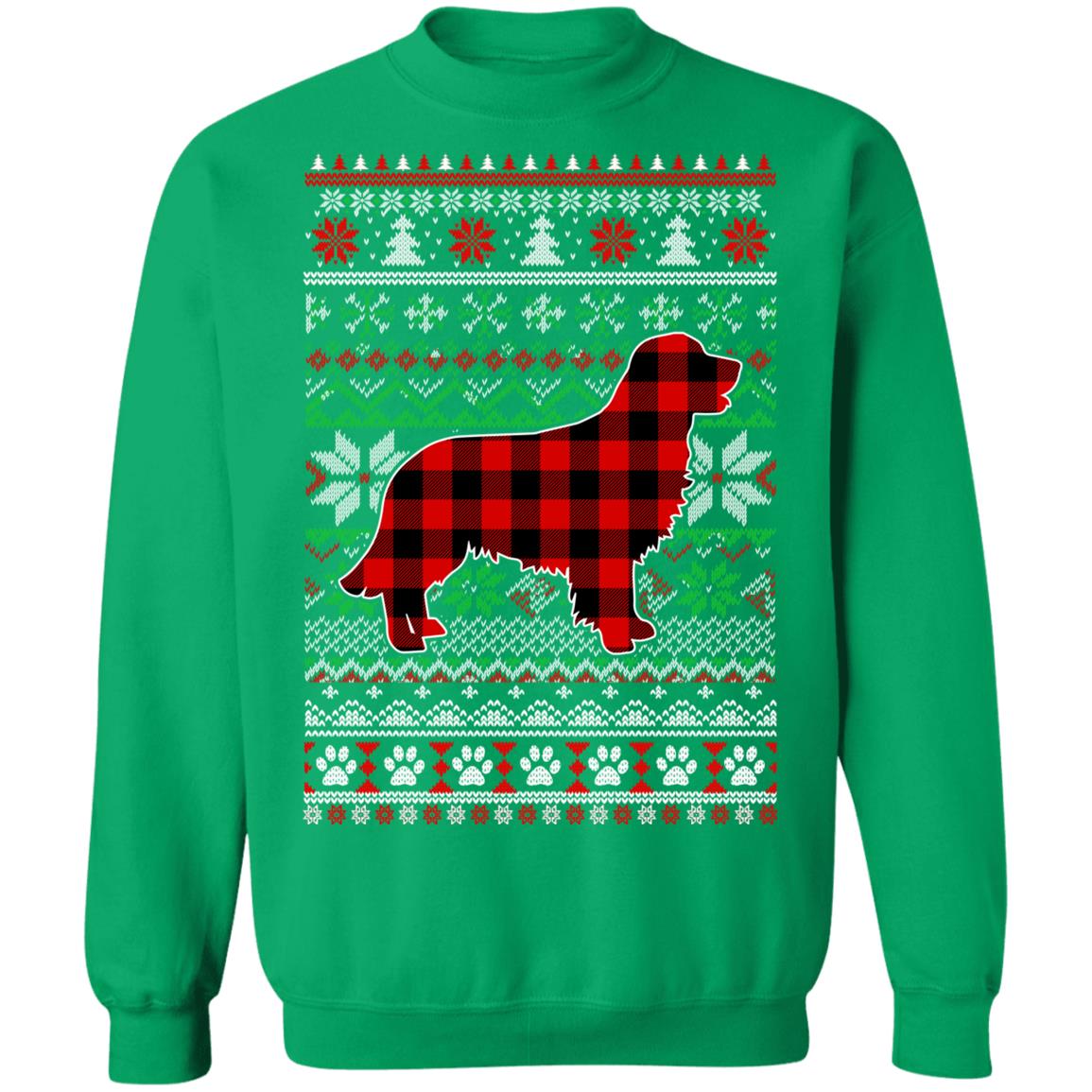 Golden Retriever Red Plaid Ugly Christmas Sweater Gifts T-Shirt & Sweatshirt | Teecentury.com