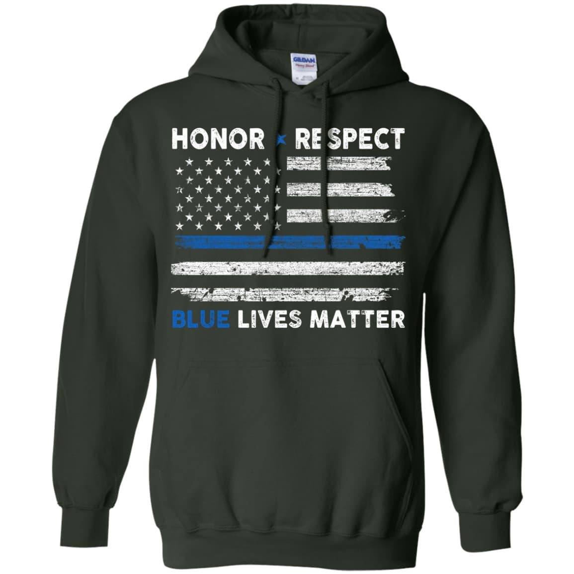 Honor and Respect Blue lives matter T-Shirt & Hoodie | Teecentury.com