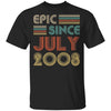 Epic Since July 2008 Vintage 14th Birthday Gifts Youth Youth Shirt | Teecentury.com