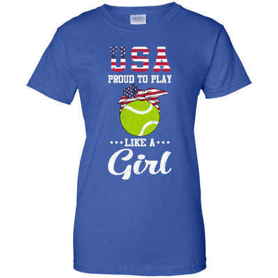 Usa Proud To Play Like A Girl Tennis T-Shirt & Tank Top | Teecentury.com