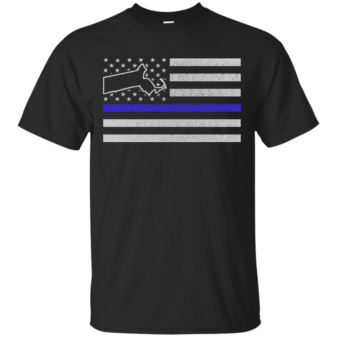 Massachusetts Thin Blue Line Police State T-Shirt & Hoodie | Teecentury.com