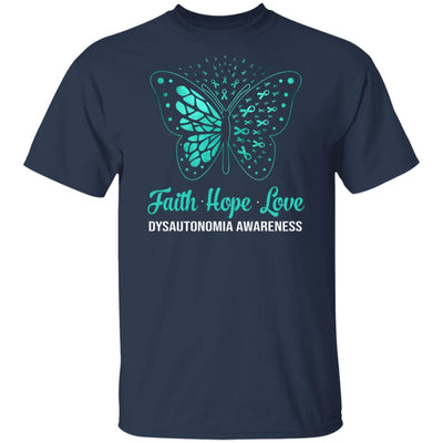 Faith Hope Love Turquoise Butterfly Dysautonomia Awareness T-Shirt & Hoodie | Teecentury.com