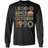 Legend Since October 1990 Vintage 32th Birthday Gifts T-Shirt & Hoodie | Teecentury.com