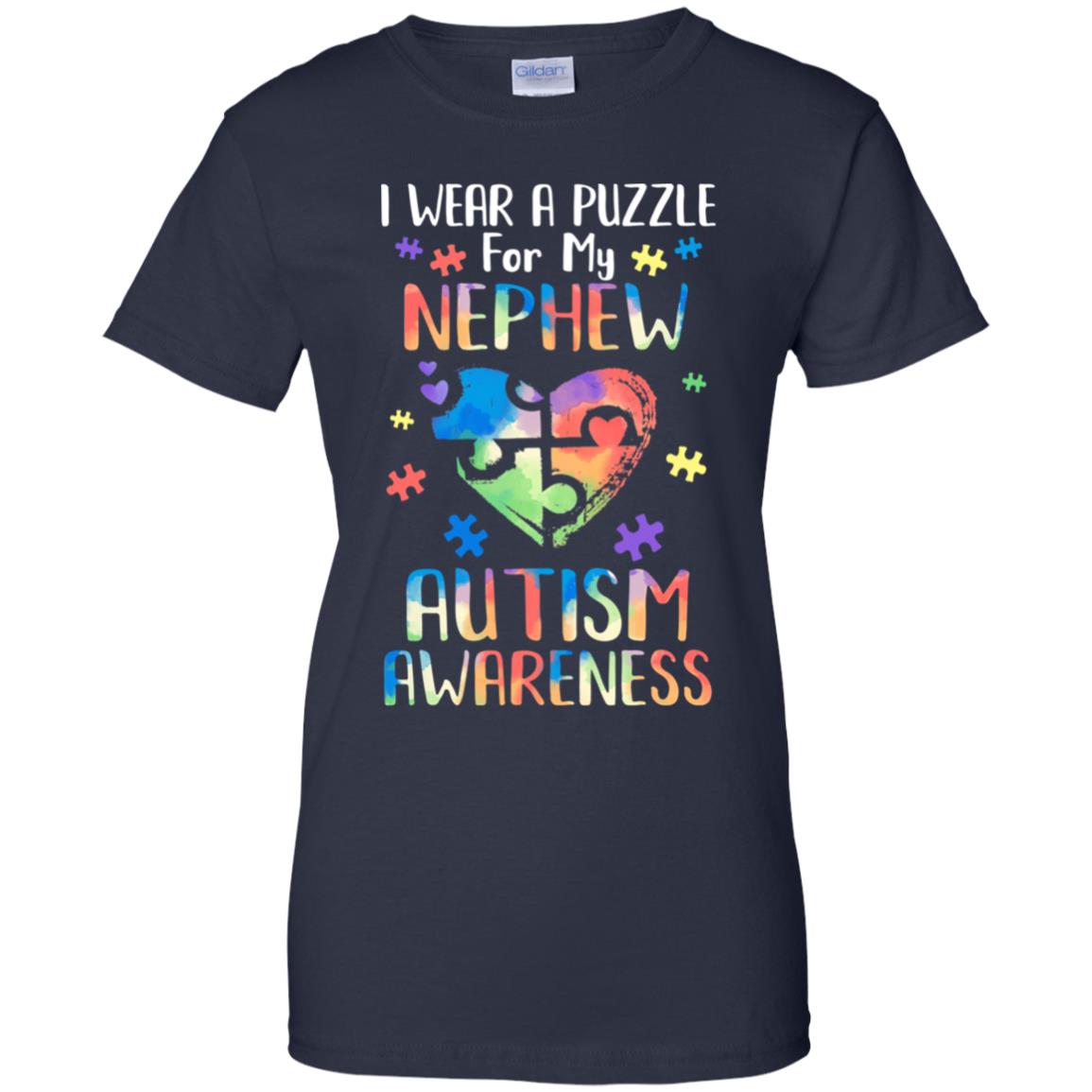 I Wear A Puzzle For My Nephew Autism Awareness T-Shirt & Hoodie | Teecentury.com