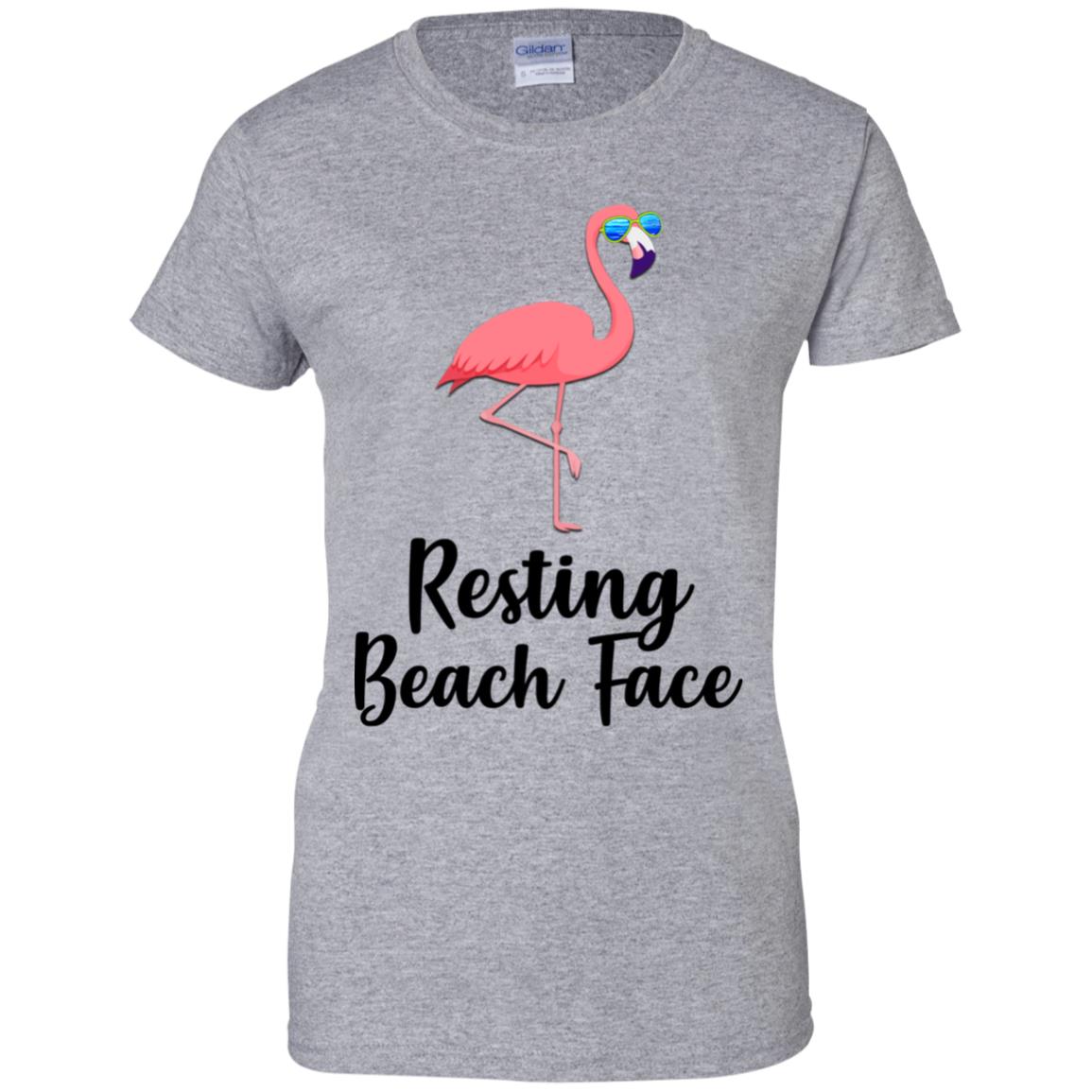 Resting Beach Face Flamingo Summer With Sunglasses T-Shirt & Tank Top | Teecentury.com