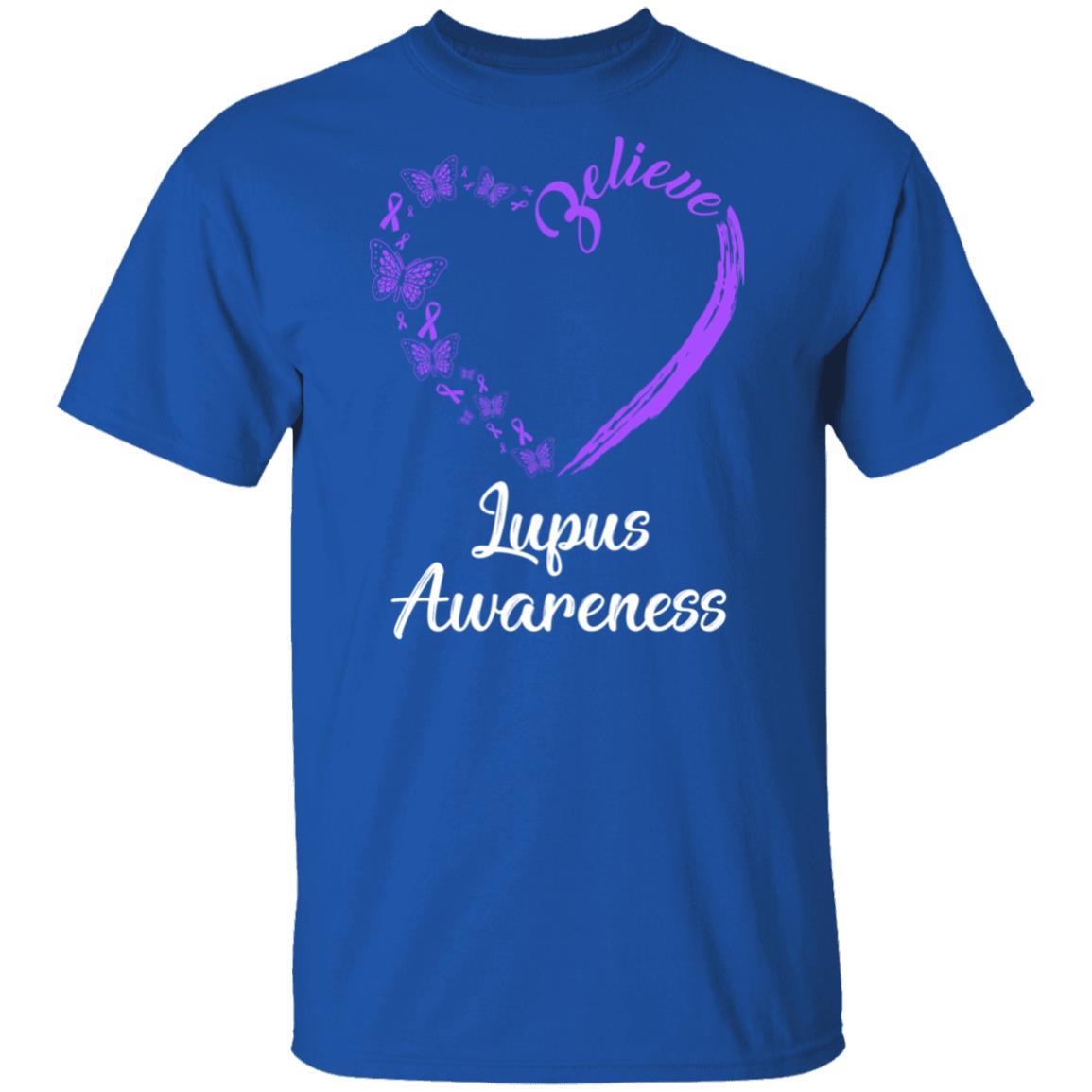 Butterfly Believe Lupus Awareness Ribbon Gifts T-Shirt & Hoodie | Teecentury.com