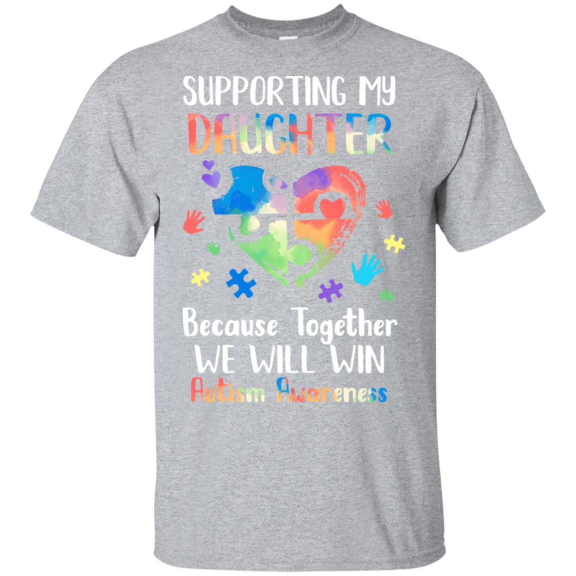 Supporting My Daughter Puzzle Autism Awareness Month T-Shirt & Hoodie | Teecentury.com