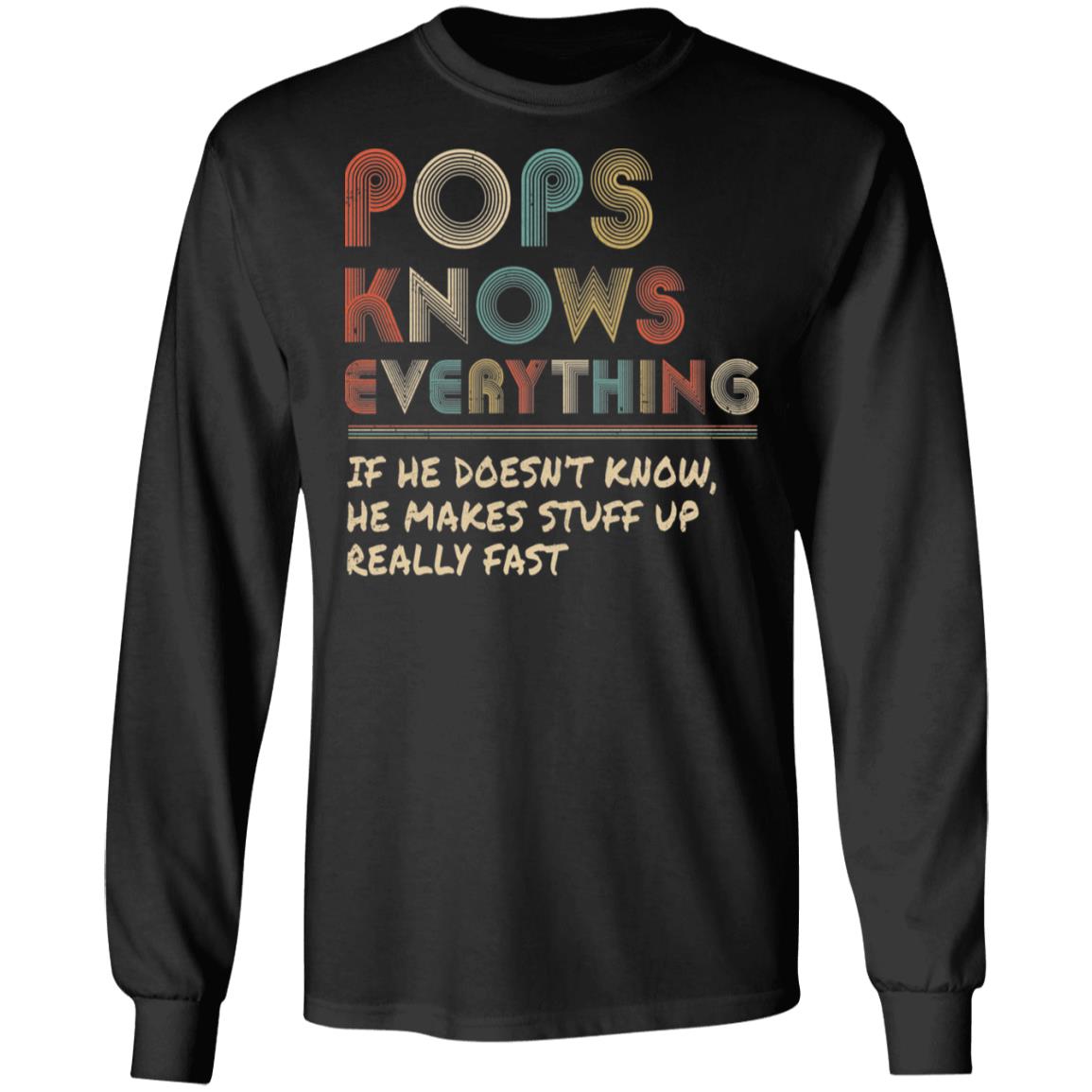 Pops Know Everything Vintage Pops Father's Day Gift T-Shirt & Hoodie | Teecentury.com