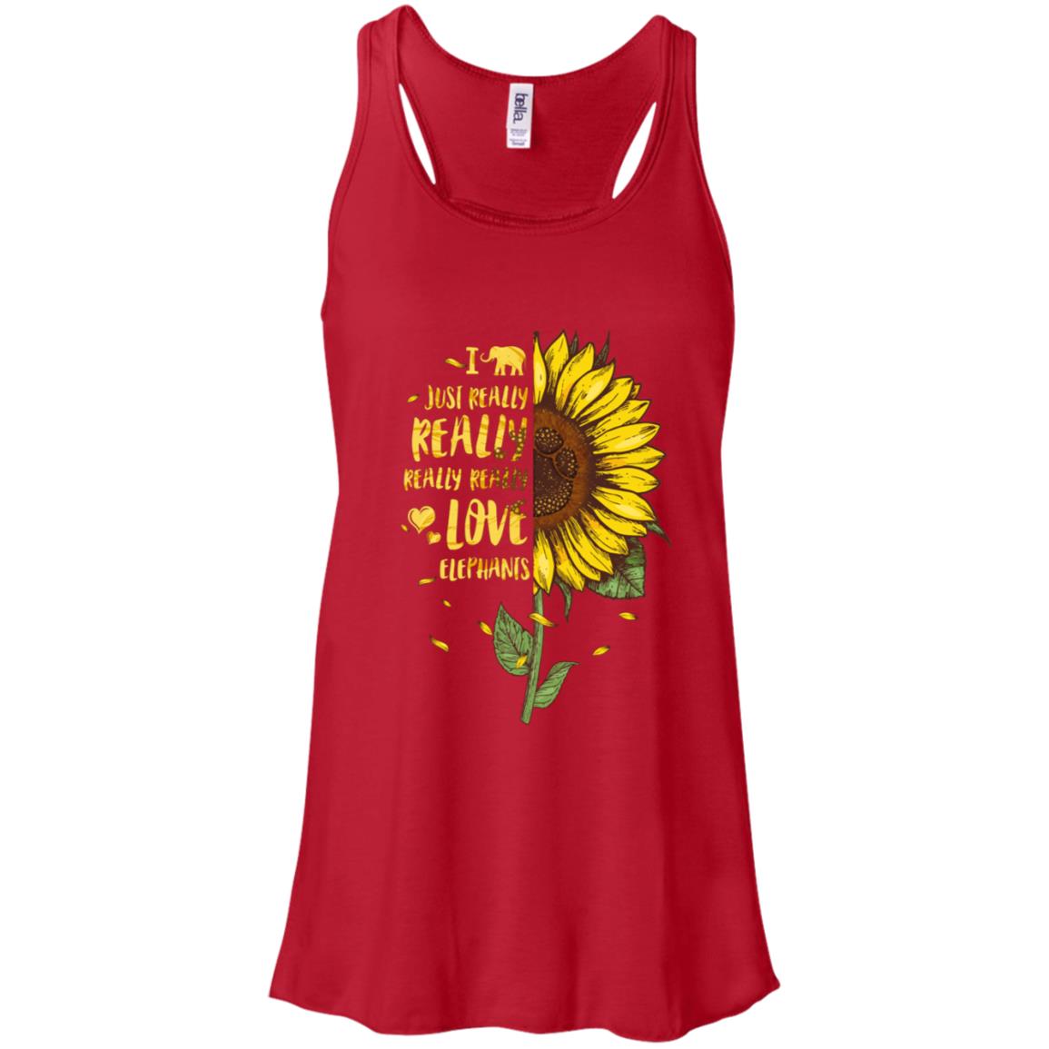 I Just Really Really Love Elephants Sunflower T-Shirt & Tank Top | Teecentury.com