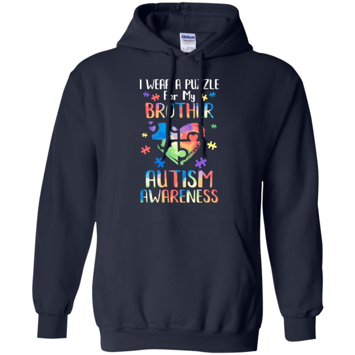 I Wear A Puzzle For My Brother Autism Awareness T-Shirt & Hoodie | Teecentury.com