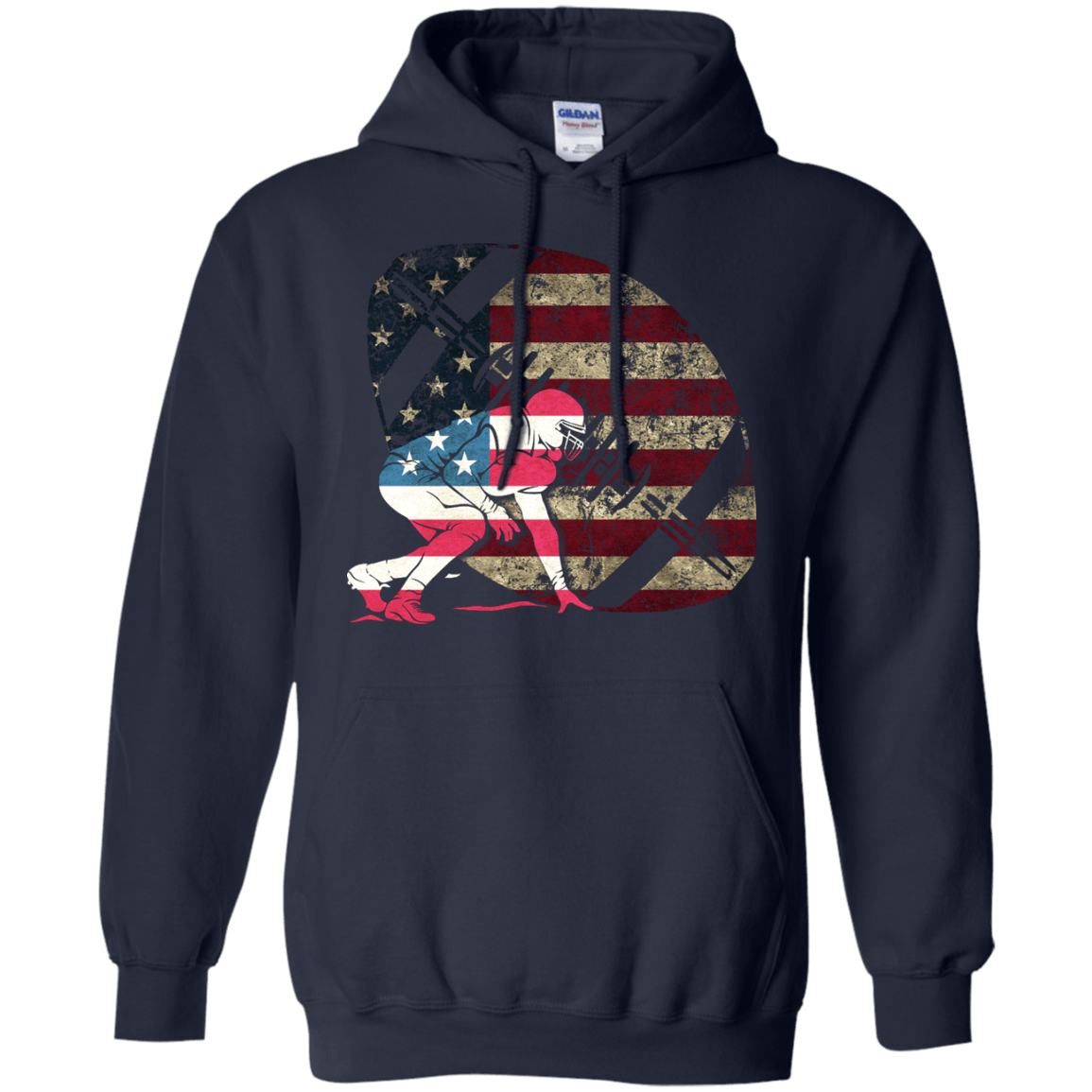 Tackle Football America Flag T-Shirt & Hoodie | Teecentury.com