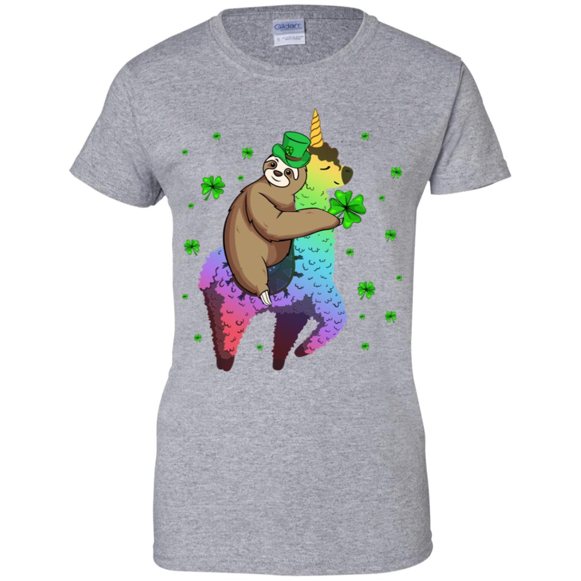 Leprechaun Sloth Riding Llama Unicorn St Patricks Day T-Shirt & Hoodie | Teecentury.com