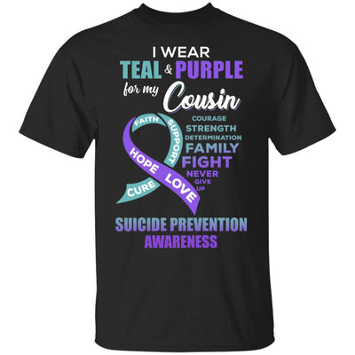 Suicide Prevention I Wear Teal And Purple For My Cousin T-Shirt & Hoodie | Teecentury.com