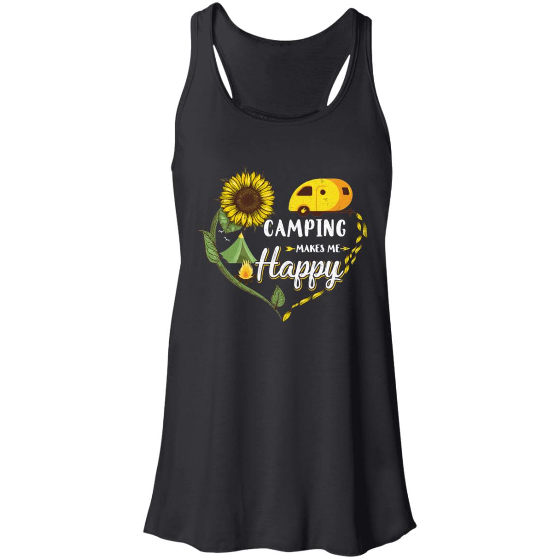 Camping Makes Me Happy Funny Sunflower Camping Lover T-Shirt & Hoodie | Teecentury.com