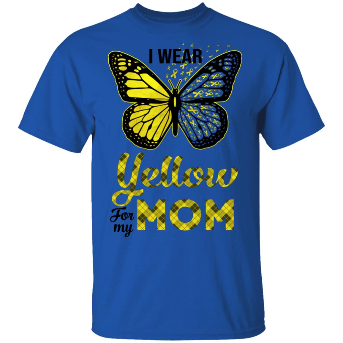 I Wear Yellow For My Mom Butterfly Sarcoma Bone Cancer T-Shirt & Hoodie | Teecentury.com