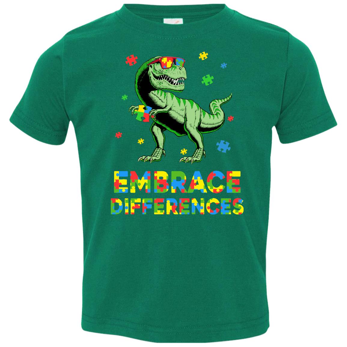 Dinosaur Puzzle Autism Awareness Embrace Differences Youth Youth Shirt | Teecentury.com