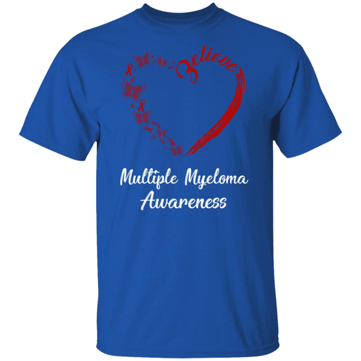 Butterfly Believe Multiple Myeloma Awareness Ribbon Gifts T-Shirt & Hoodie | Teecentury.com